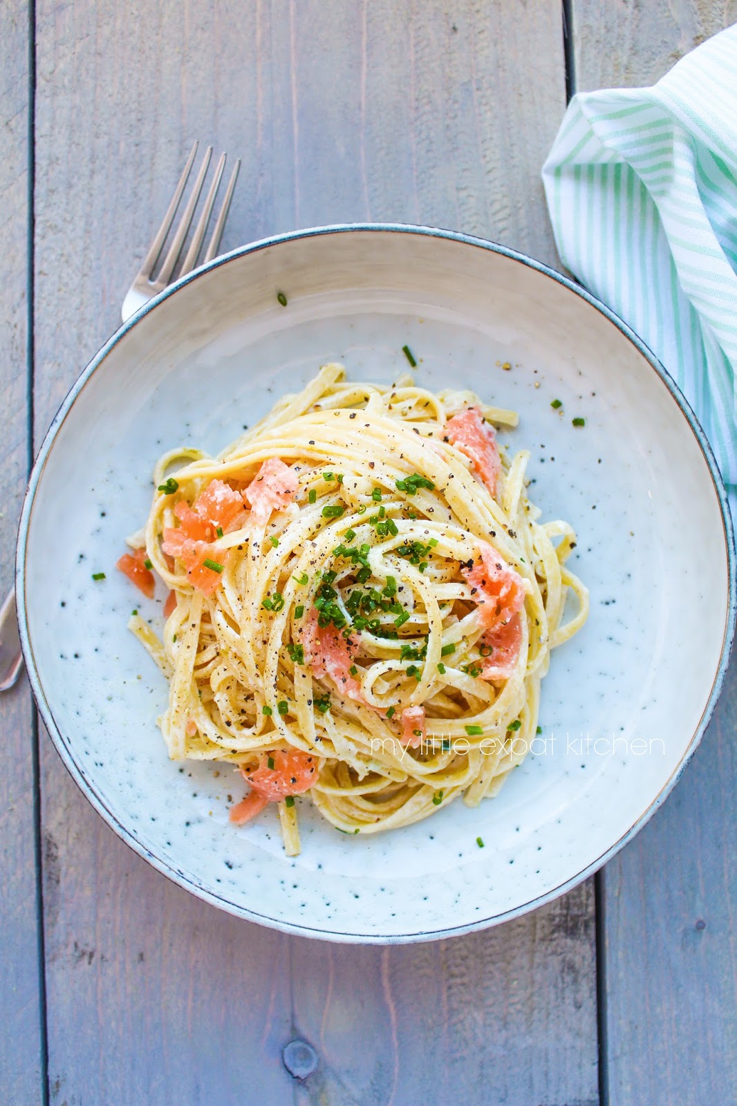 salmon tagliatelle creme fraiche